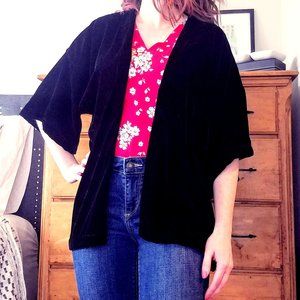 NWOT LOFT velvet kimono jacket in black